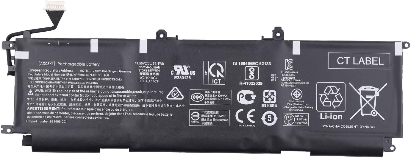 (obrazek) AD03XL HSTNN-DB8D 921409-2C1 921439-855 921409-271 HP Envy 13-AD000 Series Baterii