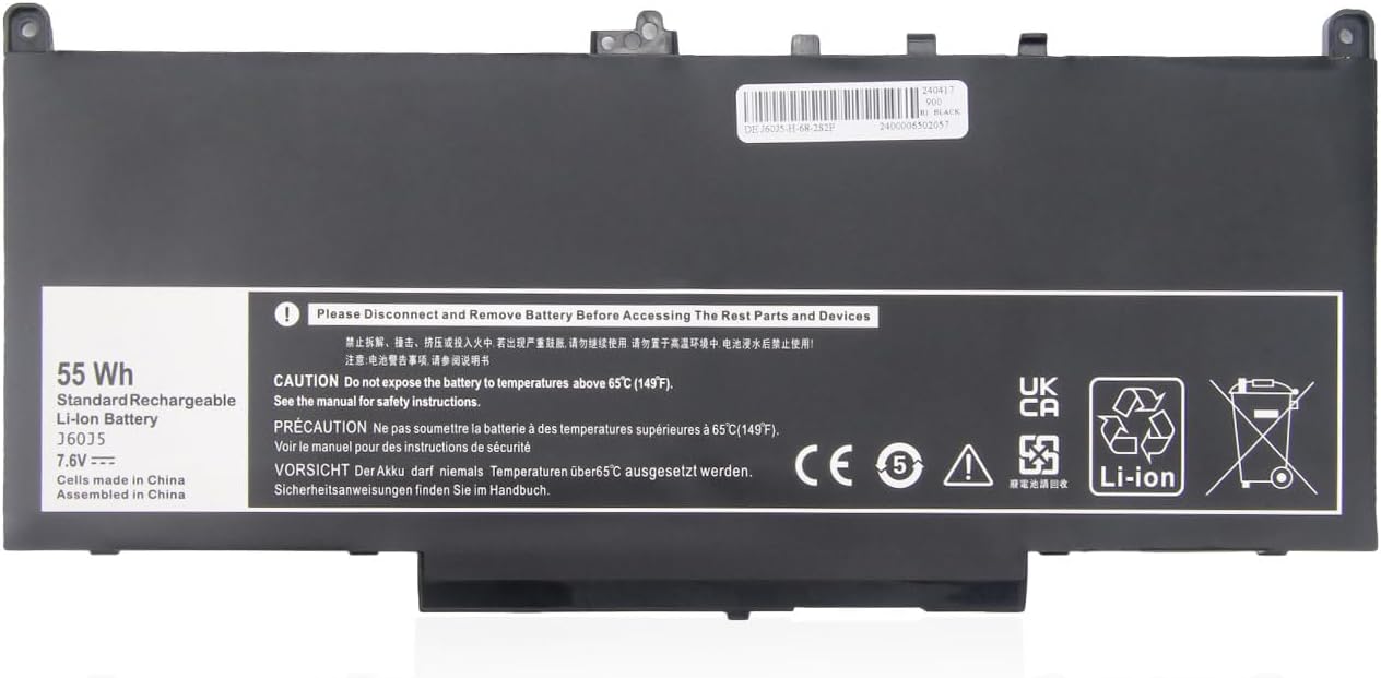 (obrazek) Dell Latitude E7270 E7470 J60J5 PDNM2 MC34Y 451-BBSY 451-BBSU WYWJ2 242WD R1V85 GG4FM 1W2Y2 NJJ2H R97YT F1KTM 5F08V Baterii